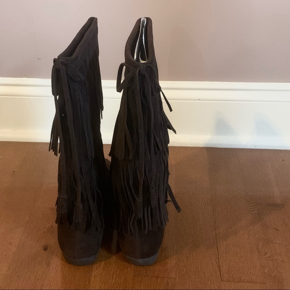FLAH SALE ‼️New Rampage Fringe Boots Brown Size 7 - Picture 5 of 9